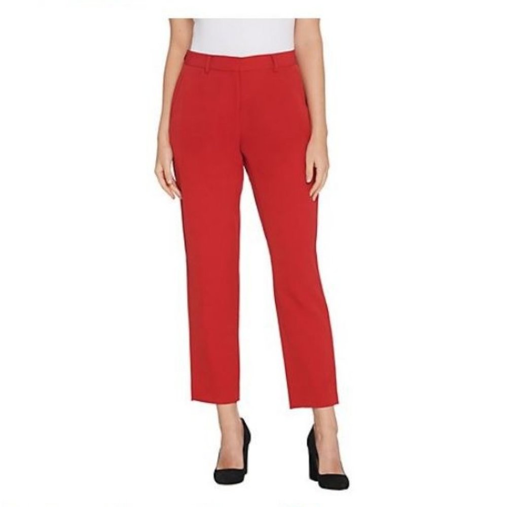 BROOKE SHIELDS Timeless Petite Woven Ankle Pants